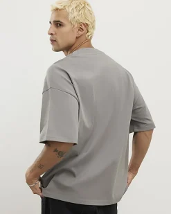 Grey Oversized Fit Crew Neck T-Shirt