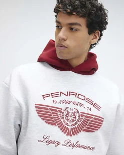 Grey Oversized Fit Penrose Hoodie