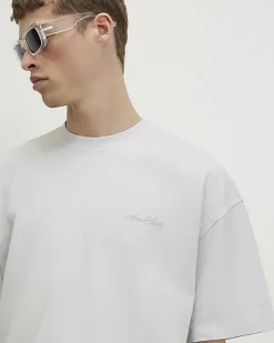 Grey Oversized Fit Washed T-Shirt & Short Set