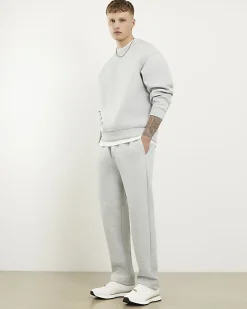Grey Oversized Premium Embroidered Sweatshirt