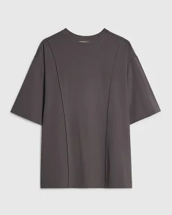 Grey Oversized Seam Front T-shirt