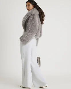 Grey Premium Drawstring Wide Leg Joggers