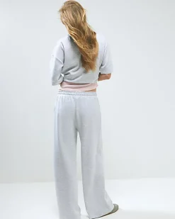 Grey Premium Drawstring Wide Leg Joggers