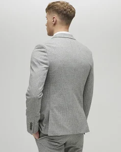 Grey Puppytooth Skinny Fit Suit Jacket