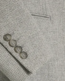 Grey Puppytooth Skinny Fit Suit Jacket