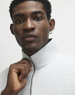 Grey Regular Fit Funnel Sweatshirt