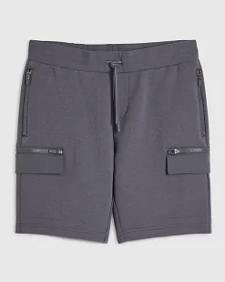 Grey Regular Fit Nylon Pocket Cargo Shorts