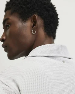 Grey Regular Fit Textured Shirt