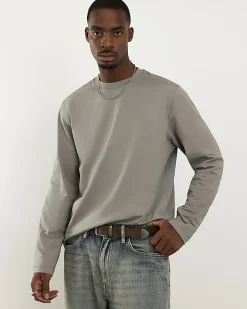 Grey Regular Midweight Long Sleeve T-Shirt