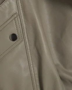 Grey RI Studio Leather Bomber Jacket