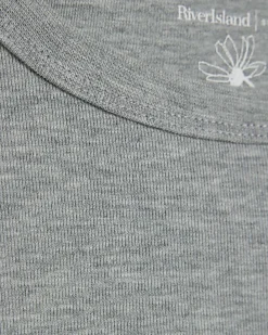 Grey Short Sleeve Cotton Fitted Top