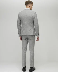 Grey Skinny Fit Puppytooth Suit Trousers