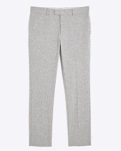 Grey Skinny Fit Puppytooth Suit Trousers