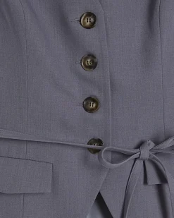 Grey Sleeveless Tie Detail Waistcoat