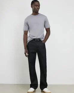 Grey Slim Fit Interlock Crew Neck T-Shirt