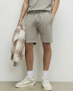 Grey Slim Fit Interlock Shorts