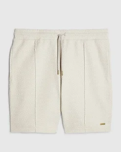 Grey Slim Fit Jacquard Textured Shorts