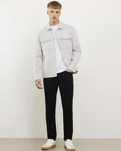 Grey Slim Fit Premium Collared Overshirt