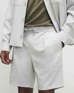Grey Slim Fit Pull On Shorts