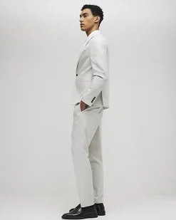 Grey Slim Fit Puppytooth Suit Jacket