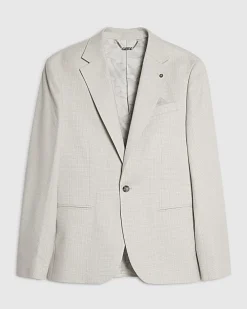 Grey Slim Fit Puppytooth Suit Jacket