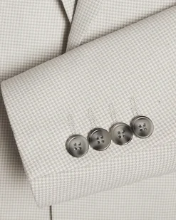 Grey Slim Fit Puppytooth Suit Jacket