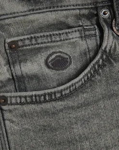Grey Slim Fit Stretch Denim Shorts