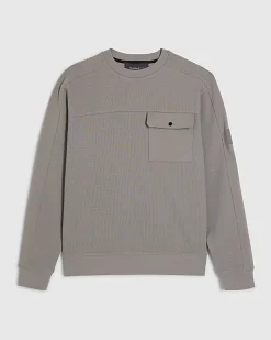 Grey Slim Fit Waffle Pocket Sweatshirt