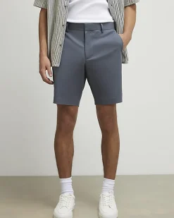 Grey Slim Longer Length Stretch Chino Shorts
