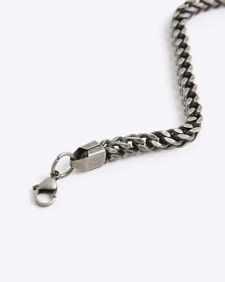 Grey Steel Gunmetal Chunky Bracelet