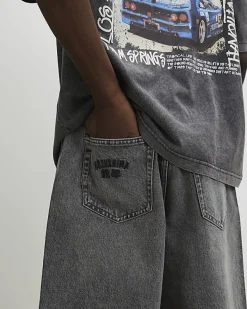 Grey Washed Denim Jorts