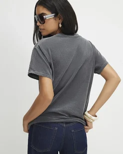 Grey Washed Quirky Trim T-Shirt
