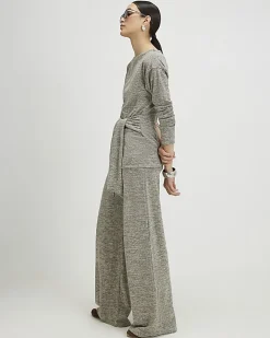 Grey Wide Leg Trousers