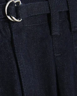 Indigo Wide Leg Tie Front Jeans