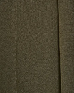 Khaki Belted Straight Leg Trousers