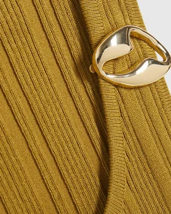 Khaki Buckle Knitted Vest