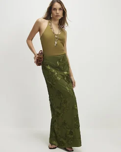 Khaki Cornelli Maxi Skirt