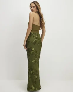 Khaki Cornelli Maxi Skirt