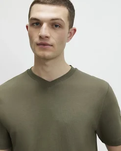 Khaki Essential Slim Fit V Neck T-Shirt