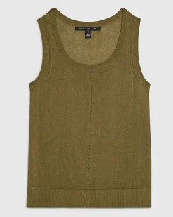 Khaki Fine Knit Vest Top