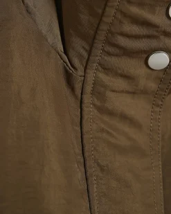 Khaki Funnel Neck Bomber Jacket