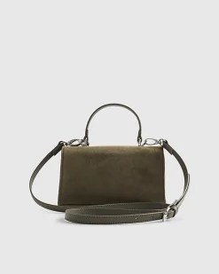 Khaki Lock Front Tote Bag