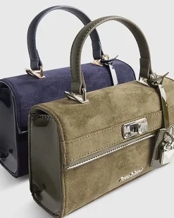 Khaki Lock Front Tote Bag