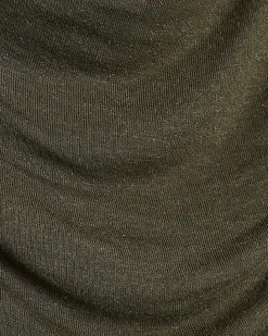 Khaki Long Sleeve Drape Layered Top