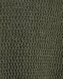Khaki Open Stitch Knit Off The Shoulder Top