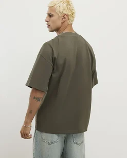 Khaki Oversized Fit Crew Neck T-Shirt