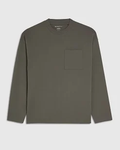 Khaki Oversized Fit Long Sleeve T-Shirt