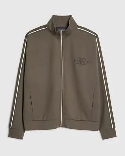 Khaki Oversized Fit Monogram Tracksuit Jacket