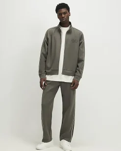 Khaki Oversized Fit Monogram Tracksuit Jacket