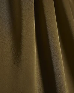 Khaki Pleat Front Blouse